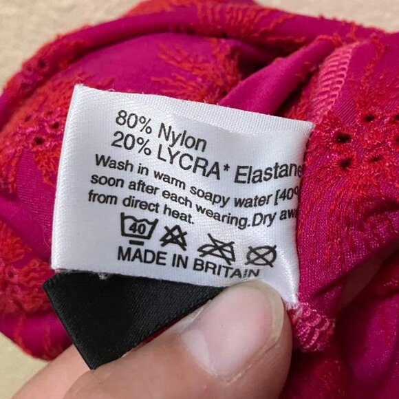 Vintage Paula Cavali Women's Pink Flower Cut Out Short Sleeve Bodysuit Medium - Picture 6 of 6